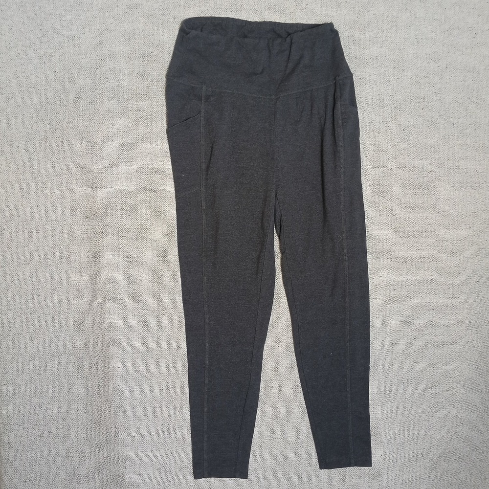 Zenana Leggings Womens 1X Charcoal Gray Excellent High Waist Pocket OP-1877X